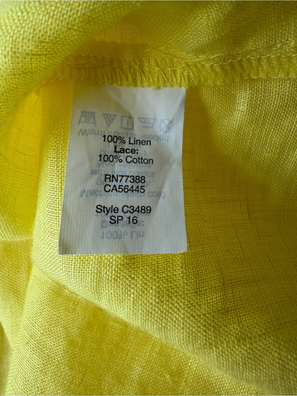 J. Crew Linen Crochet Womens Size 12 Top Yellow Summer Vacation Lightweight